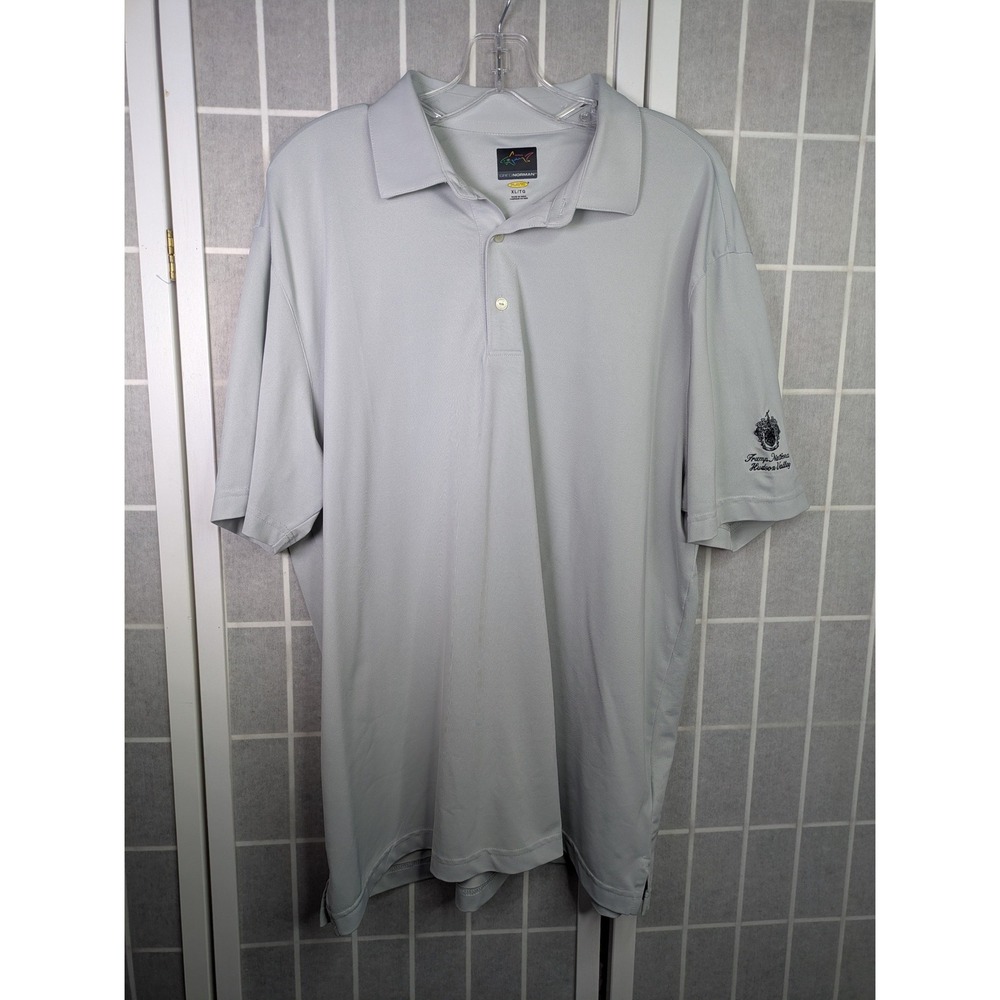 Greg Norman Golf Polo Men's XL Gray Trump National Hudson Valley Embroidered Top